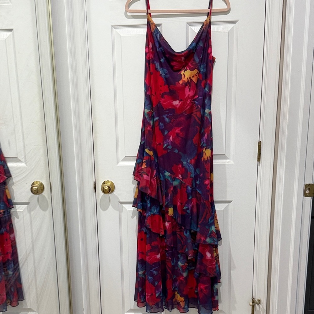 Vibrant Asymmetrical Floral Dress
